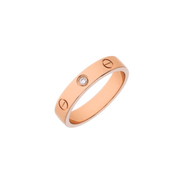 CARTIER mini love ring 1P diamond #53 ring 802000160063000 - Picture 1 of 6